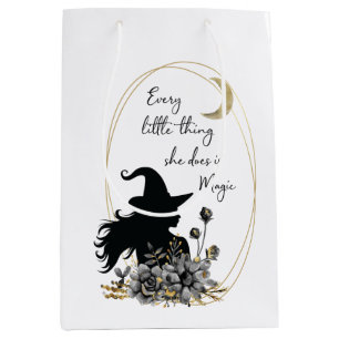 Modern contemporary Halloween witch Medium Gift Bag