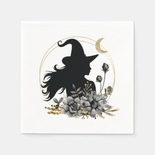 Modern contemporary Halloween witch Napkin