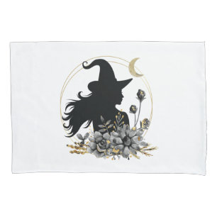 Modern contemporary Halloween witch Pillowcase