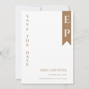 Modern Contemporary Minimalist Monogram Wedding Sa Save The Date