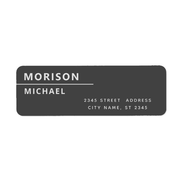 Modern contemporary minimalist return address  (Front)