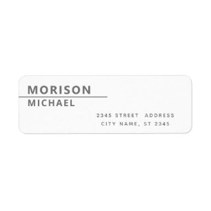 Modern contemporary minimalist return address lab