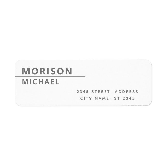 Modern contemporary minimalist return address  lab (Front)