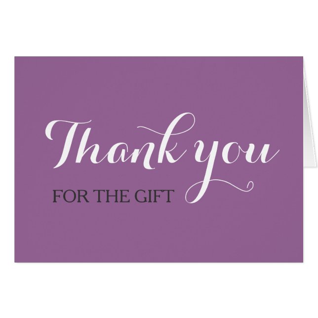 Modern Contemporary Purple Thank You Card (Front Horizontal)