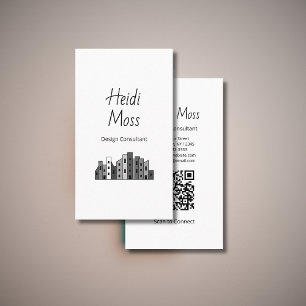 Modern Contemporary QR code Design Consultant  Business Card