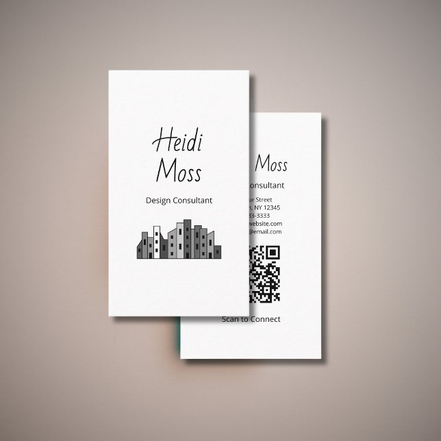 Modern Contemporary QR code Design Consultant  Business Card (Creator Uploaded)