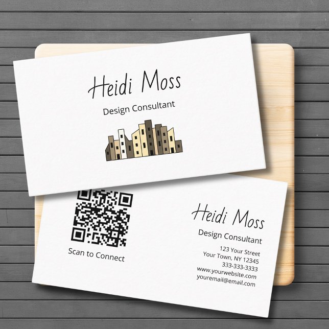 Modern Contemporary QR code Design Consultant  Business Card (Creator Uploaded)