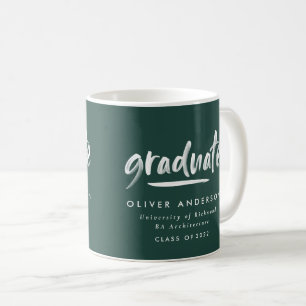Modern contemporary script stylish graduation coff coffee mug