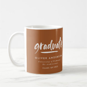 Modern contemporary script stylish graduation coffee mug