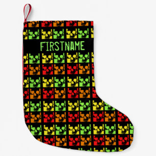 Modern contemporary skull pattern small christmas stocking