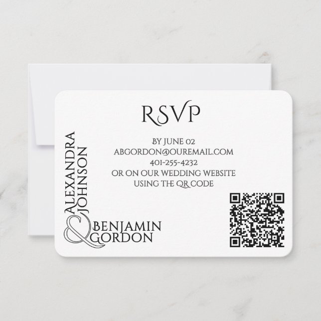 Modern Contemporary Typograpy Urban Chic RSVP Card (Front)