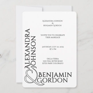 Modern Contemporary Typograpy Urban Chic Wedding Invitation
