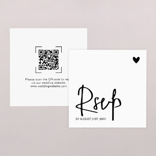 Modern Contemporary Wedding QR Code Online RSVP Card