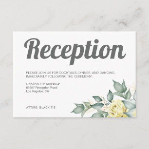 Modern contemporary yellow watercolor wedding enclosure card