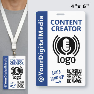 Modern Content Creator Networking ID Navy Pass Badge