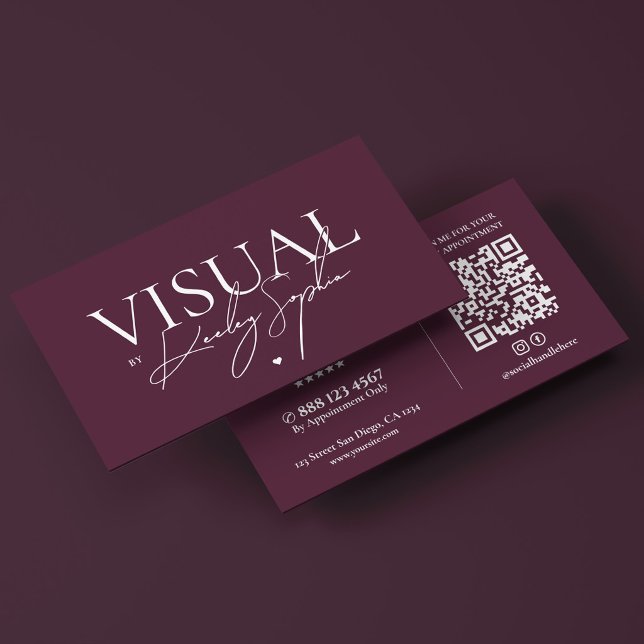 Modern Content Creator Photographer Deep Plum Business Card (Modern Content Creator Photographer Deep Plum Business Card
)