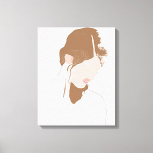 Modern Contour Portrait Canvas Print