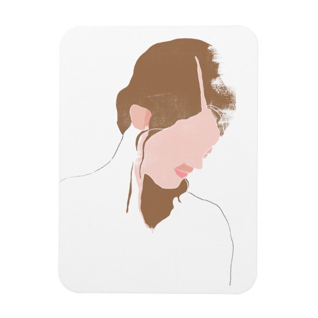 Modern Contour Portrait Magnet (Vertical)