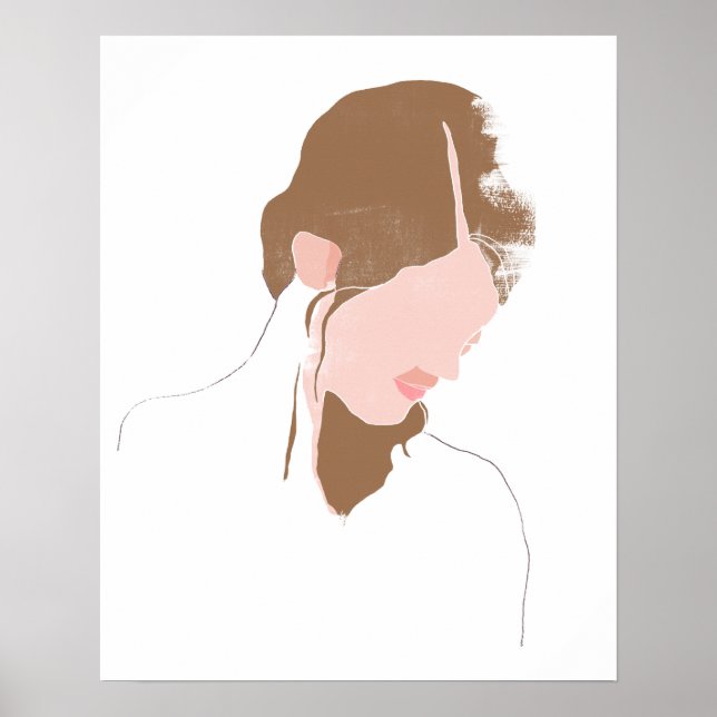 Modern Contour Portrait Poster (Front)