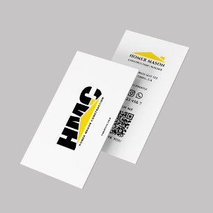 Modern Contractor Construction Builder Carpenter Business Card