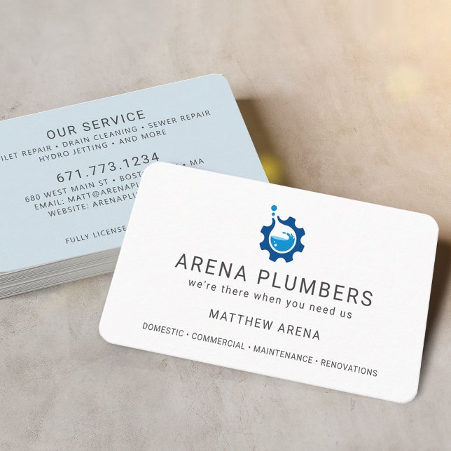 Modern Contractor Plumbing Service Business Card (Modern Contractor Plumbing Service Business Card)