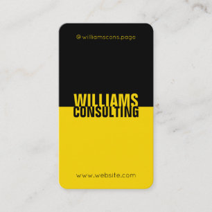 Modern contrast duo tone split black yellow business card