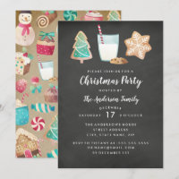 Modern Cookies And Milk Christmas Party Invitation