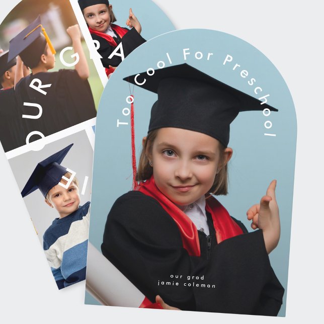 Modern COOL 4 SCHOOL photo grad arch announcement (Creator Uploaded)