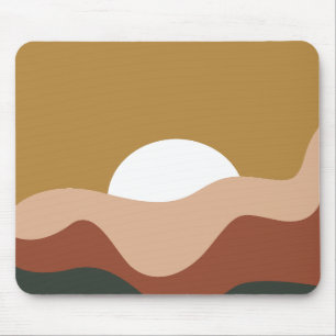 Modern Cool abstract Burgundy and brown Abstract Mouse Mat