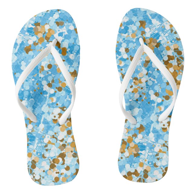 Modern Cool Abstract Circles Flip Flops (Footbed)