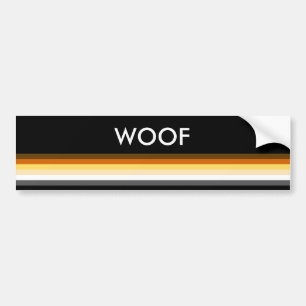 Modern Cool and Elegant Gay Bear Pride Flag WOOF Bumper Sticker
