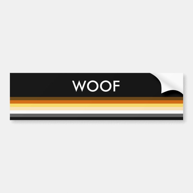 Modern Cool and Elegant Gay Bear Pride Flag WOOF Bumper Sticker (Front)
