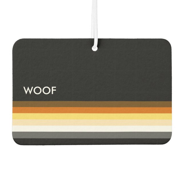 Modern Cool and Elegant Gay Bear Pride Flag WOOF Car Air Freshener (Front)