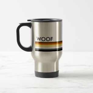 Modern Cool and Elegant Gay Bear Pride Flag WOOF Travel Mug