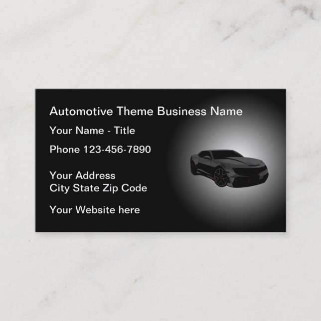 Modern Cool Automotive Business Cards (Front)
