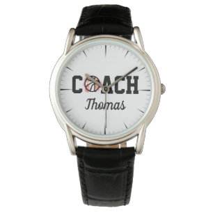 Modern Cool Basketball Coach Ball Graffiti & Name  Watch