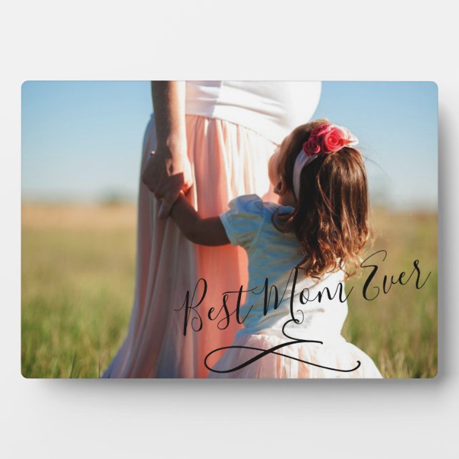 Modern Cool Best Mum Ever Photo  Plaque (Front)