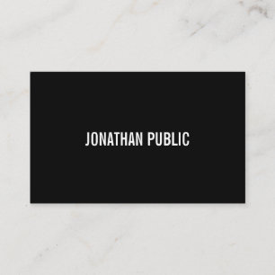 Modern Cool Black White Plain Professional Luxe Business Card