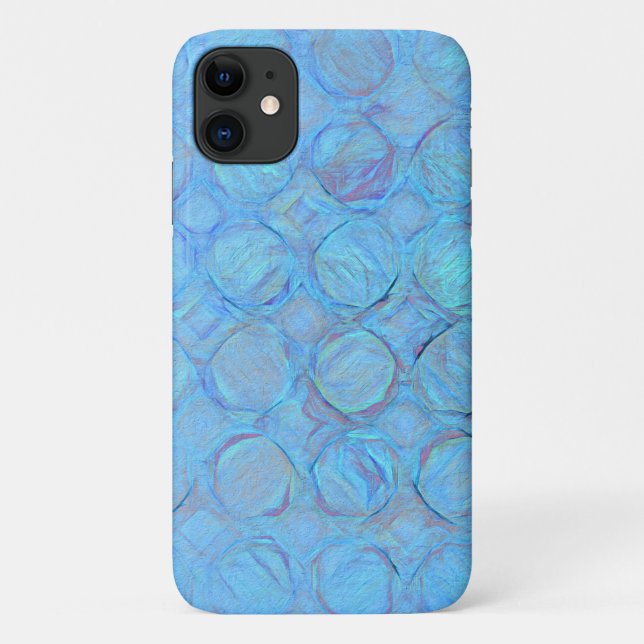 Modern Cool Blue Circles Abstract Geometric Case-Mate iPhone Case (Back)