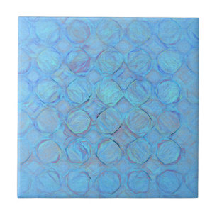 Modern Cool Blue Circles Abstract Geometric Tile