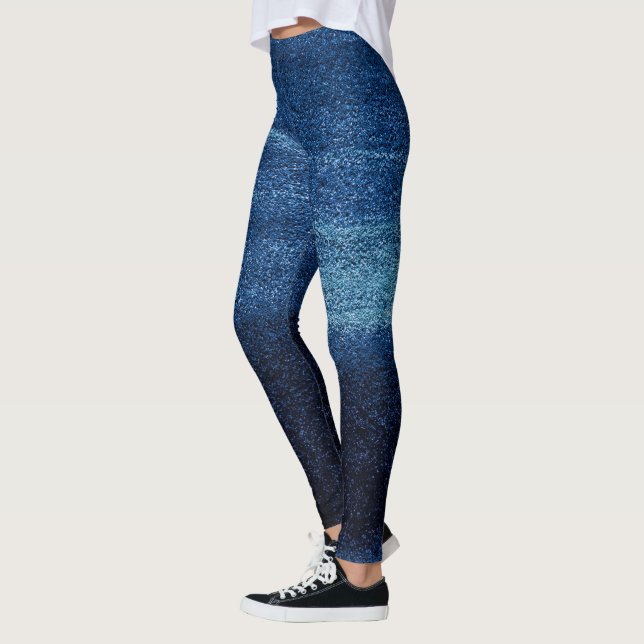 Modern cool blue jeans | Dream Abstract  Leggings (Left)