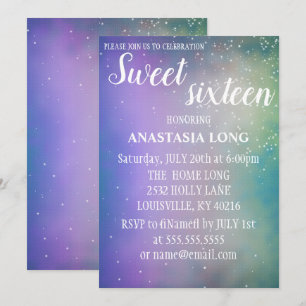 Modern, Cool Blue Sparkly Save The Date