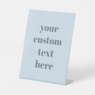 Modern Cool Blue Your Text Here Wedding Custom  Pedestal Sign