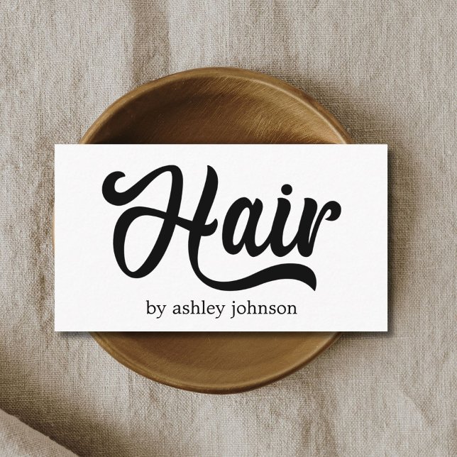 Modern Cool Bold Black White Hair Salon Business Card (Creator Uploaded)