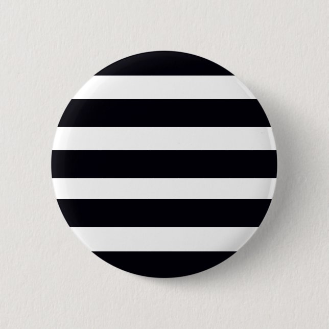 Modern Cool Chic Black And White Striped Cute 6 Cm Round Badge (Front)