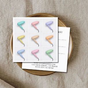 Modern Cool Colourful Hairdryers Photo Appointment Card