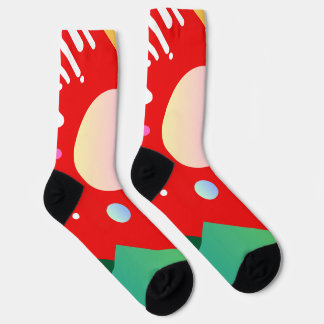 Modern cool cute vibrant geometric background red socks