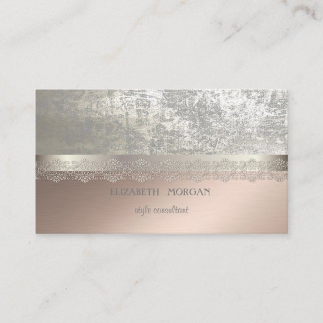 Modern Cool Elegant Professional,Lace Business Card (Front)