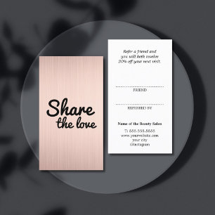 Modern Cool Faux Rose Gold Bold Salon Referral Card