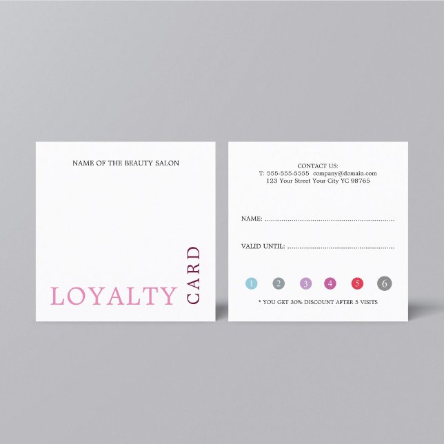 Modern Cool Fresh Colorful Beauty Salon Loyalty (Creator Uploaded)